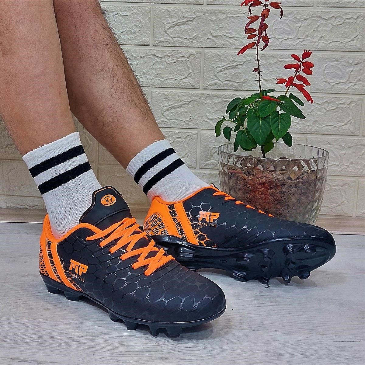 M.P 1357 Siyah-Turunucu Krampon Çimsaha Futbol Ayakkabı