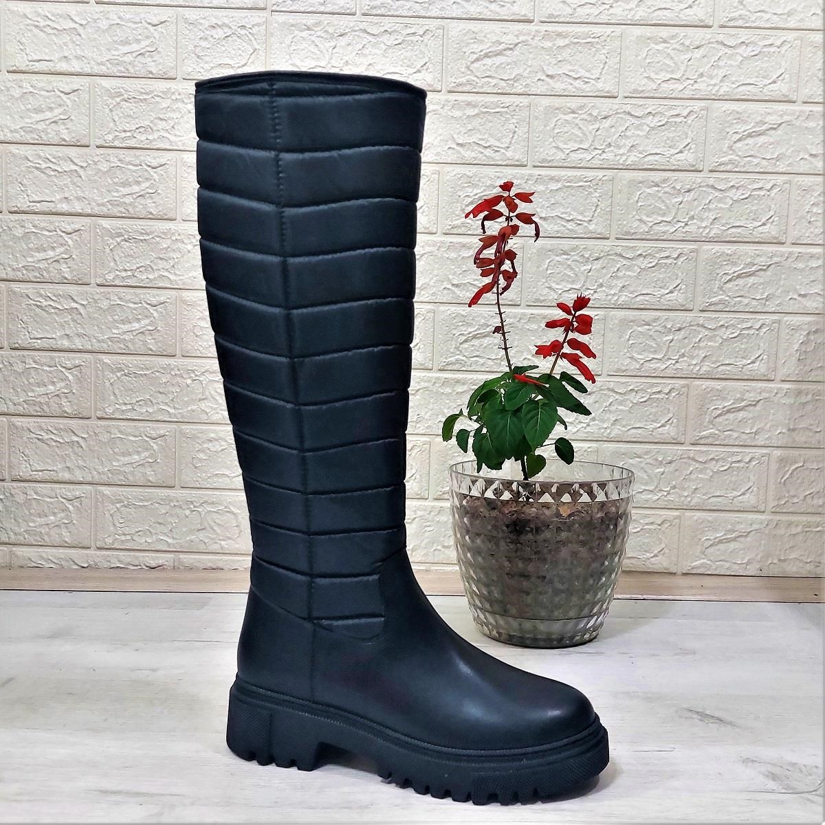 M.P 2752 Siyah Fermuarlı İçi Kürklü 46cm Paraşüt Bayan Çizme