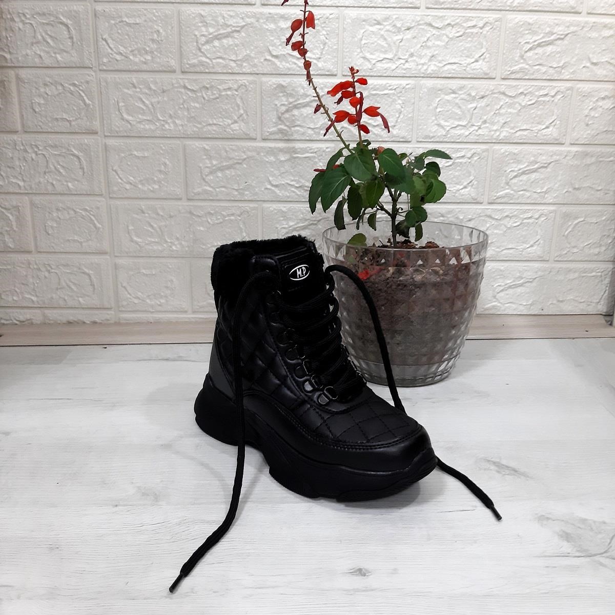 M.P 1408 Siyah Kaymaz Taban 18cm Kısa Bayan Bot