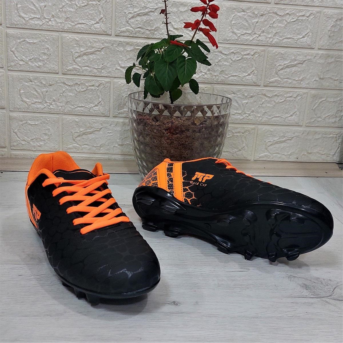 M.P 1357 Siyah-Turunucu Krampon Çimsaha Futbol Ayakkabı