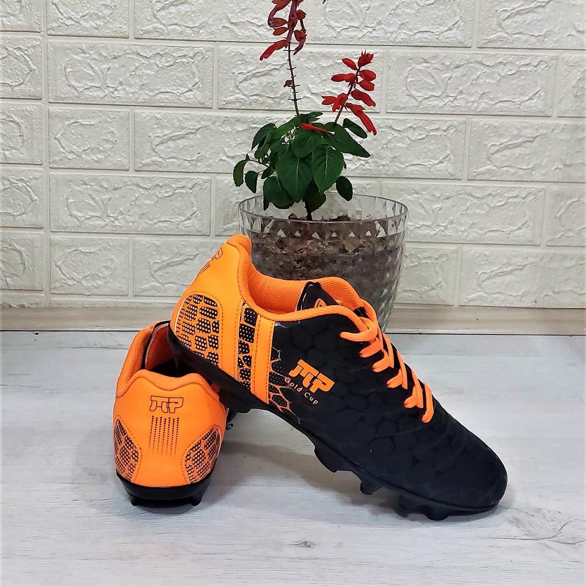 M.P 1357 Siyah-Turunucu Krampon Çimsaha Futbol Ayakkabı