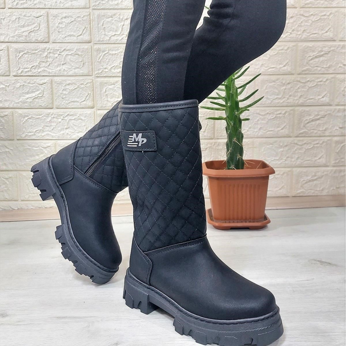 M.P One 3145 Siyah İçi Kürklü Fermuarlı 29cm Kız Çocuk Çizme