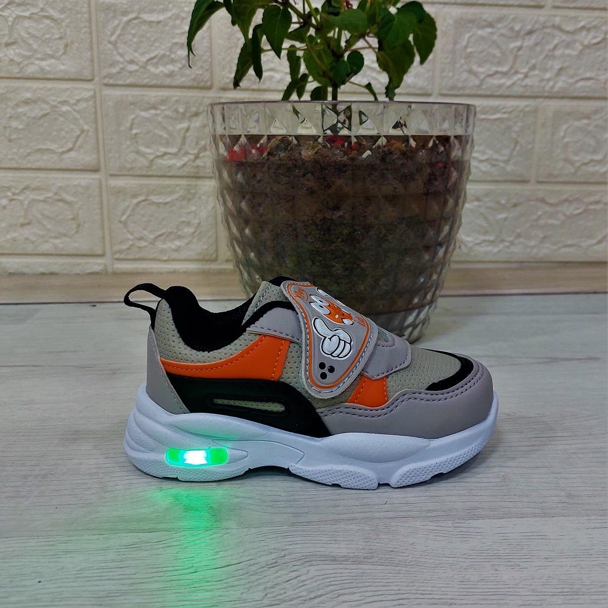 M.P One 3127 Gri-Siyah Işıklı Fuspetli Bebe Spor Ayakkabı