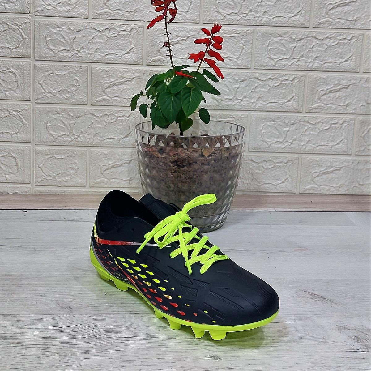 M.P 1359 Siyah-Sarı Termal Likralı Krampon Futbol Ayakkabı