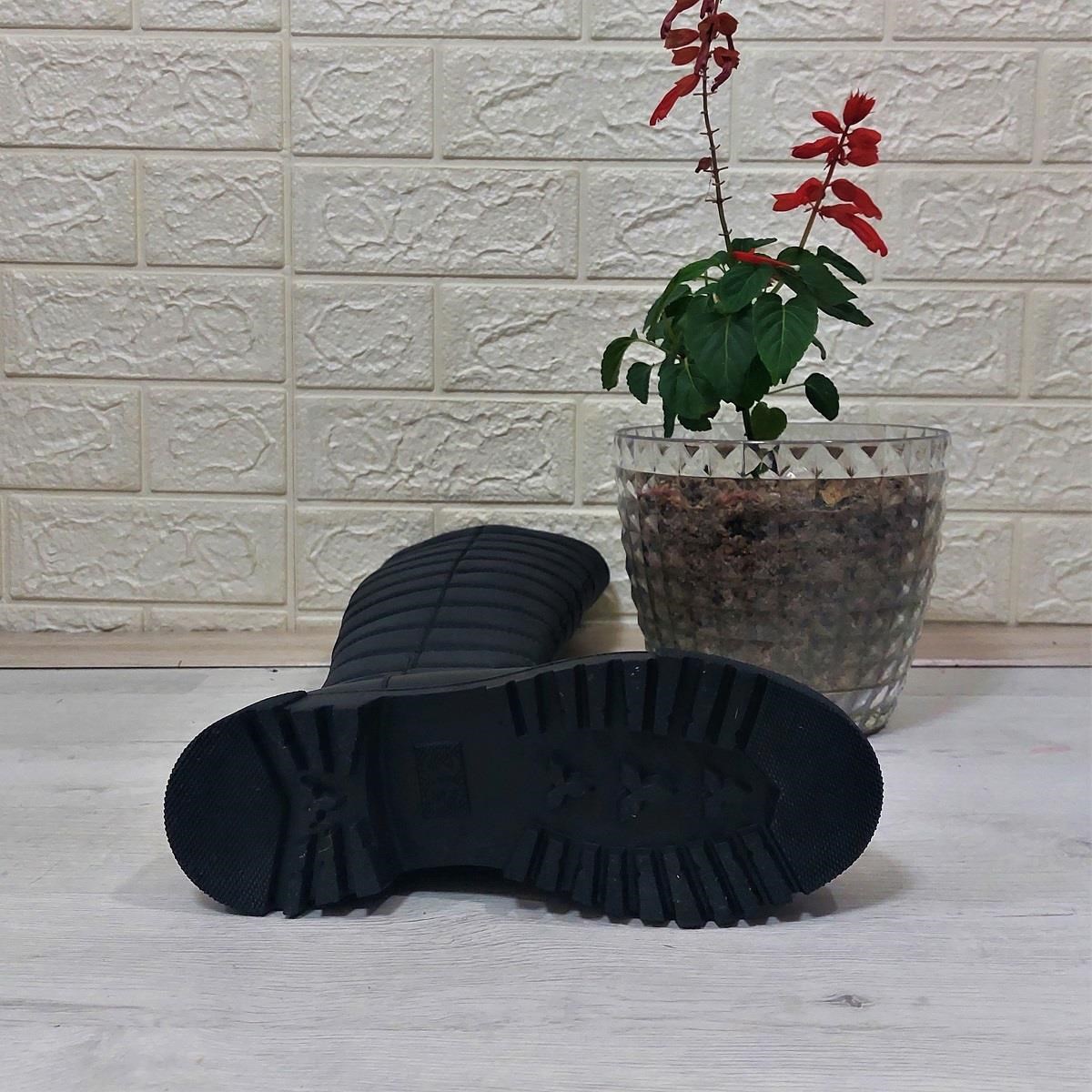 M.P 2752 Siyah Fermuarlı İçi Kürklü 46cm Paraşüt Bayan Çizme