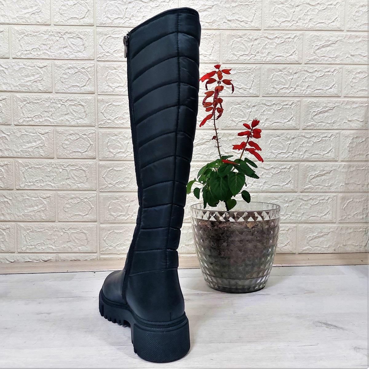 M.P 2752 Siyah Fermuarlı İçi Kürklü 46cm Paraşüt Bayan Çizme
