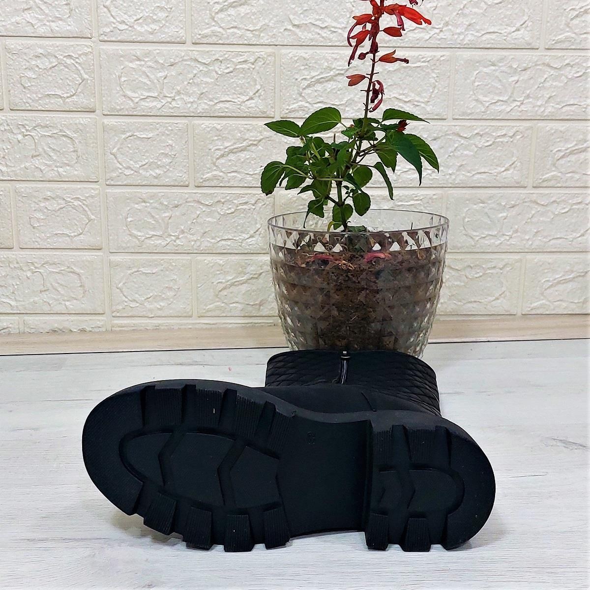 M.P 1397 Siyah Fermuarlı Kaymaz Kürklü 33cm Kadın Çizme