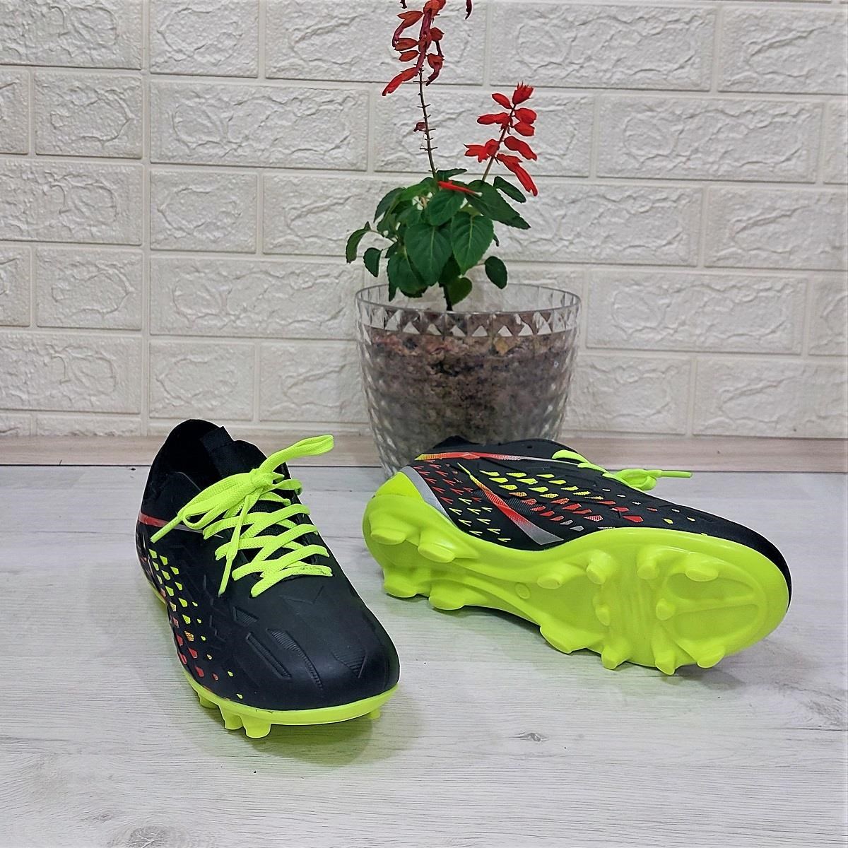 M.P 1359 Siyah-Sarı Termal Likralı Krampon Futbol Ayakkabı