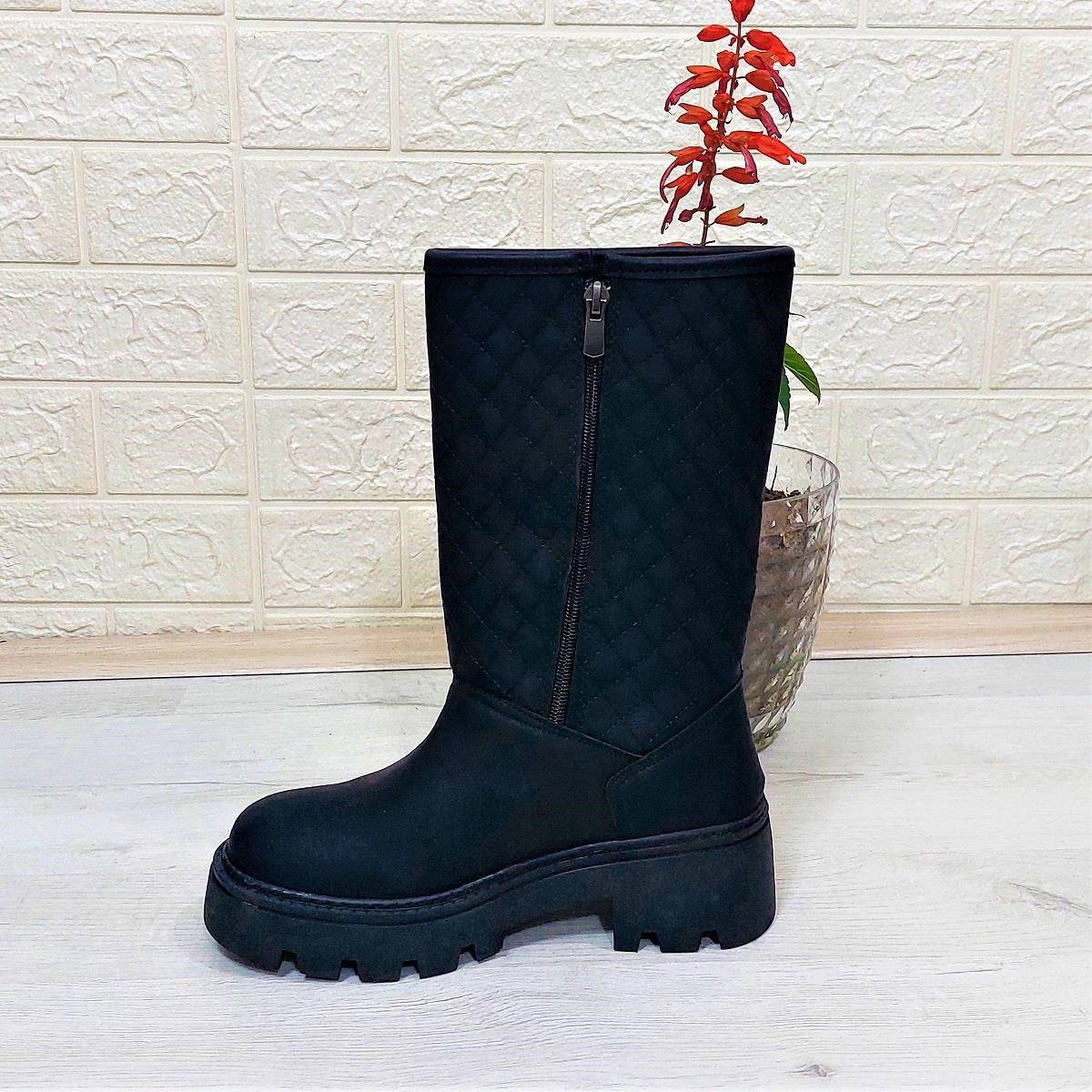 M.P 1397 Siyah Fermuarlı Kaymaz Kürklü 33cm Kadın Çizme