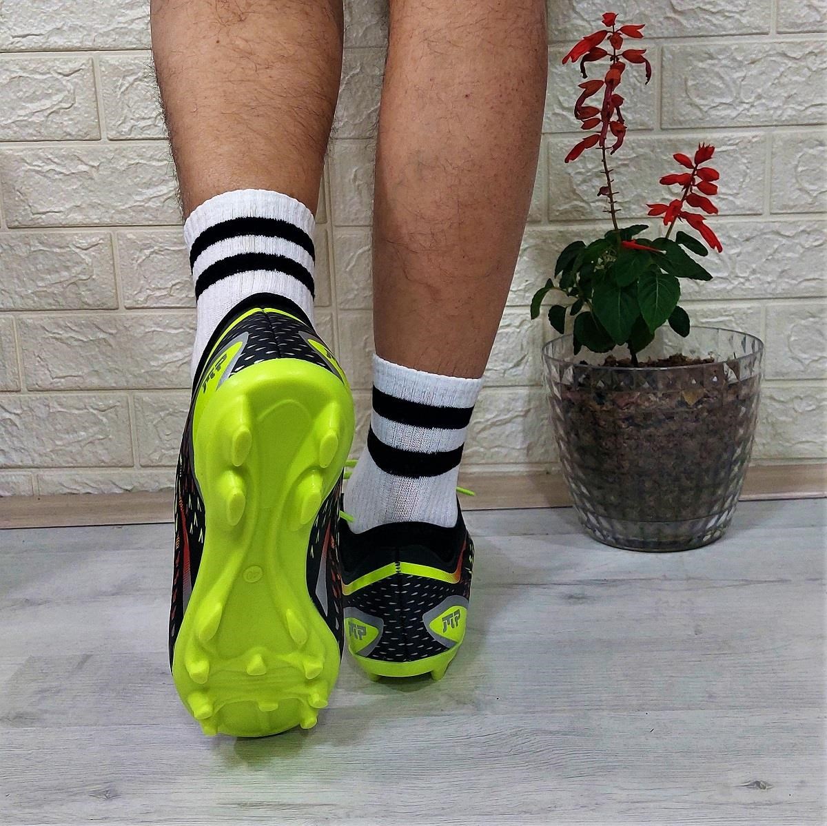 M.P 1359 Siyah-Sarı Termal Likralı Krampon Futbol Ayakkabı