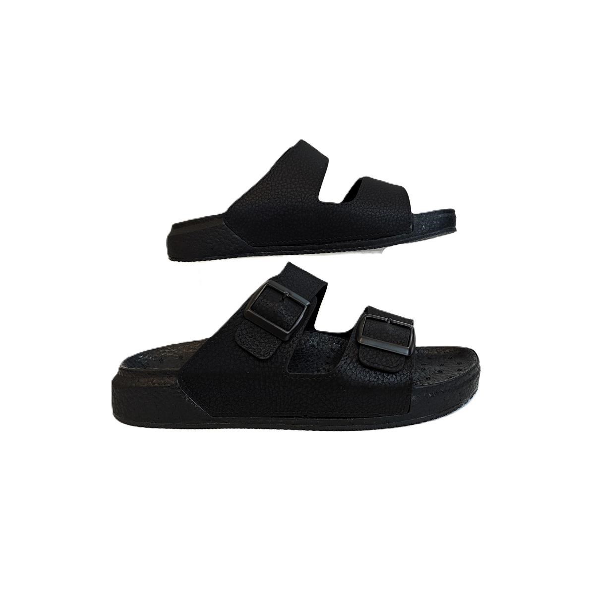 Pierre Cardin 7408 Siyah Çift Tokalı Yumuşak Taban Erkek Terlik