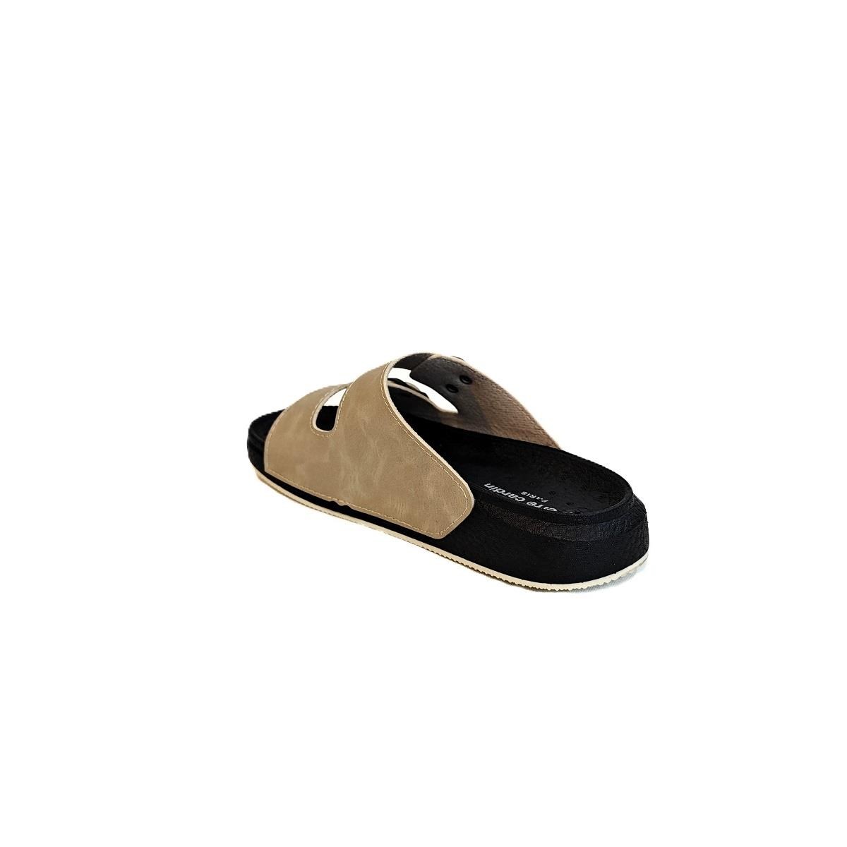 Pierre Cardin 7410 Krem Çift Tokalı Yumuşak Taban Rahat Terlik