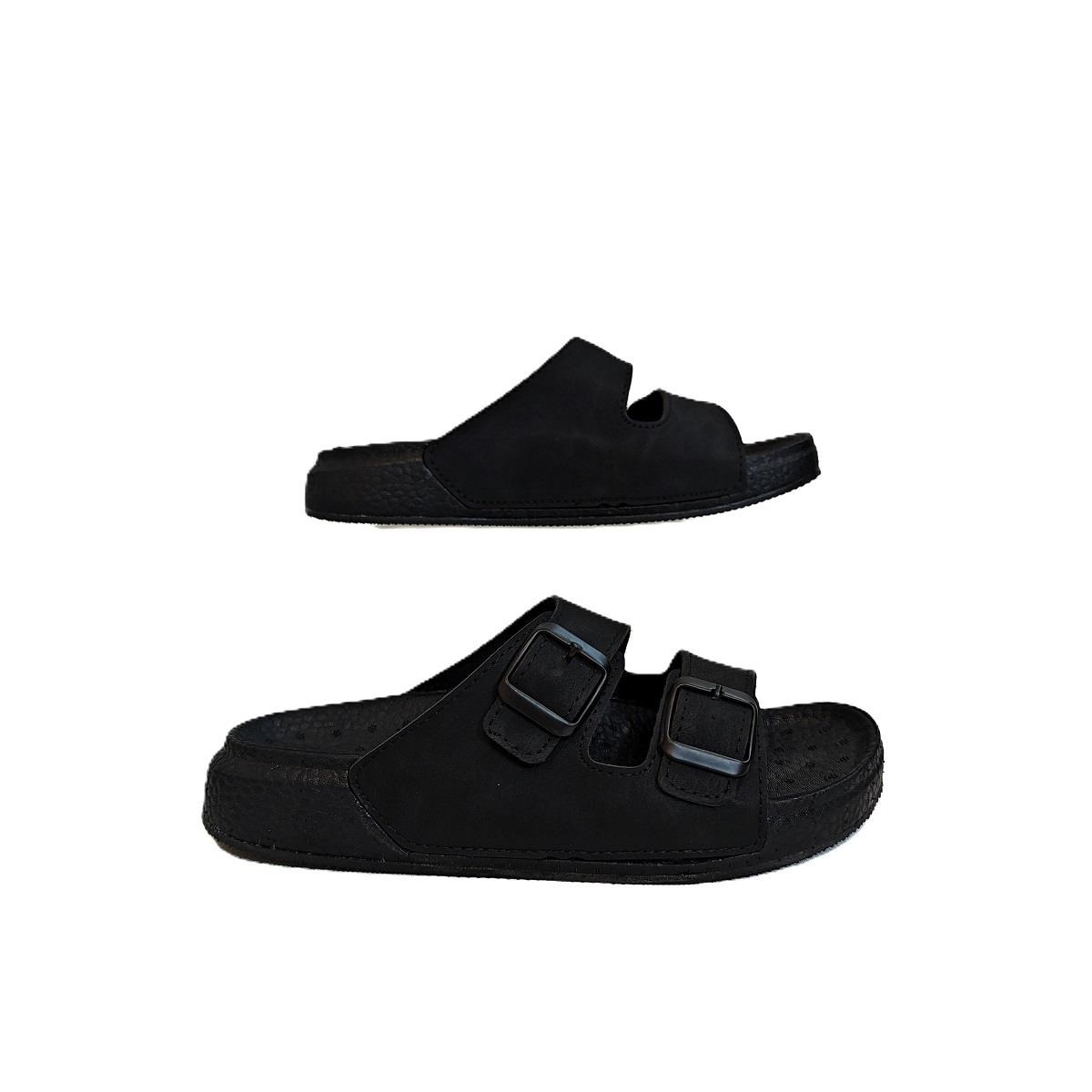 Pierre Cardin 7410 Siyah Çift Tokalı Yumuşak Taban Rahat Terlik