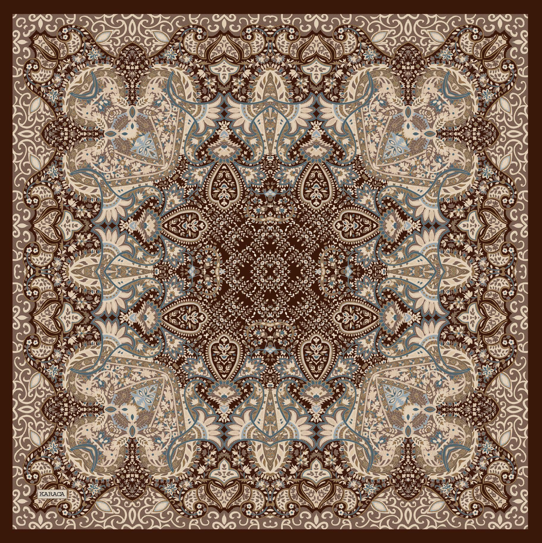 Karaca EşarpKOTON EŞARP ETNİK DESEN COTTON EŞARP - KAHVERENGİ