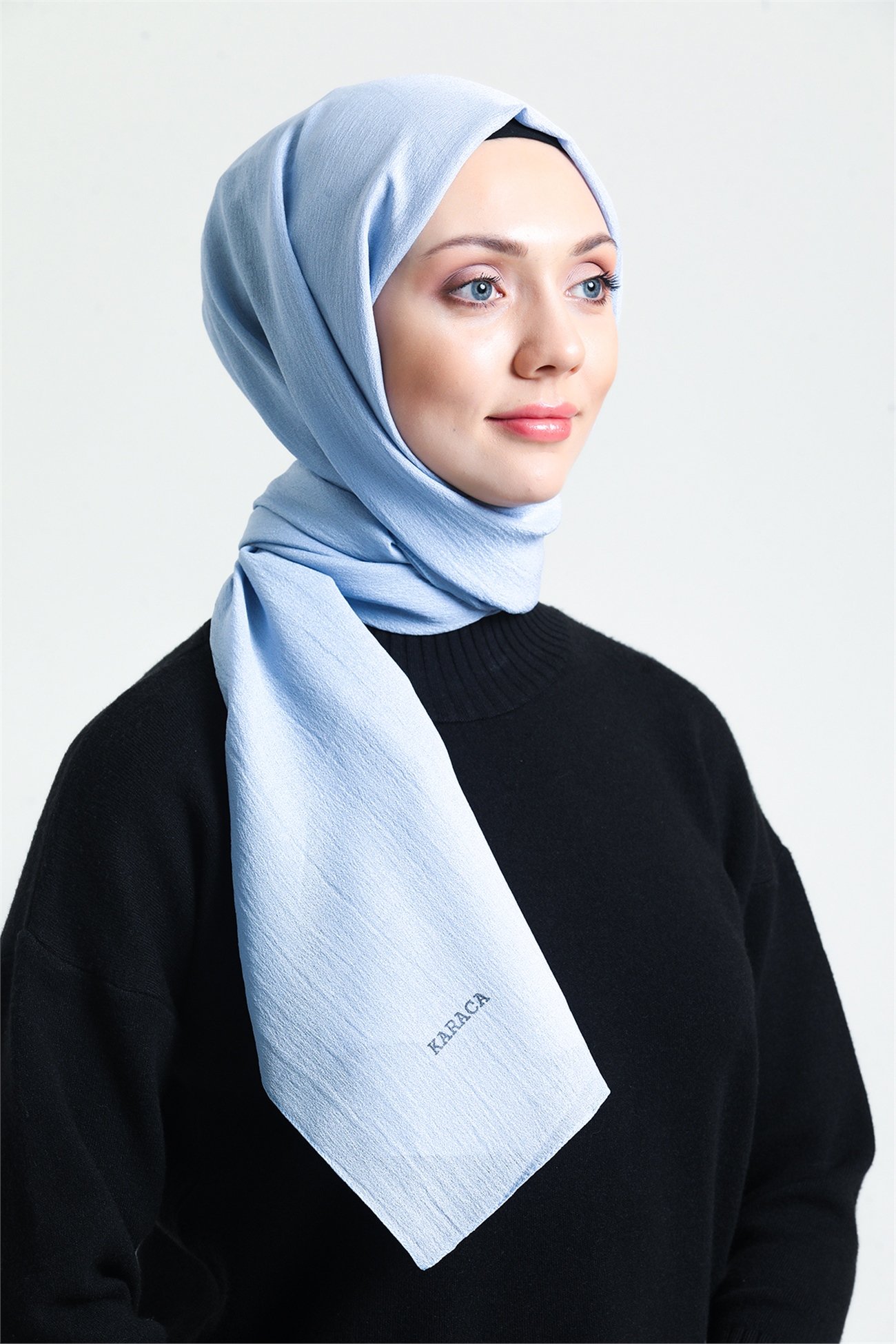 KARACAKRİNKIL SAFİR ŞALKaraca Krinkıl Safir Şal - BEBE MAVİ