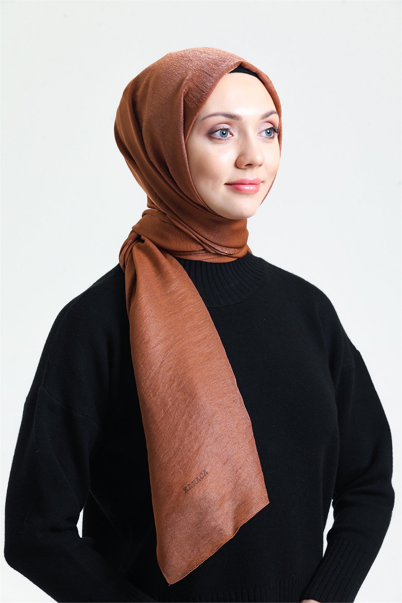 KARACAPIRILTI ŞALKaraca Pırıltı Şal - KAHVE