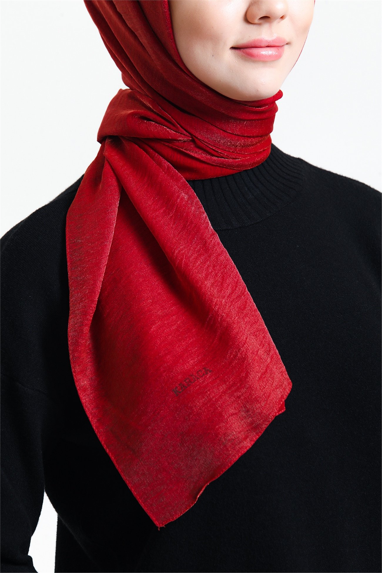 KARACAPIRILTI ŞALKaraca Pırıltı Şal - KIRMIZI