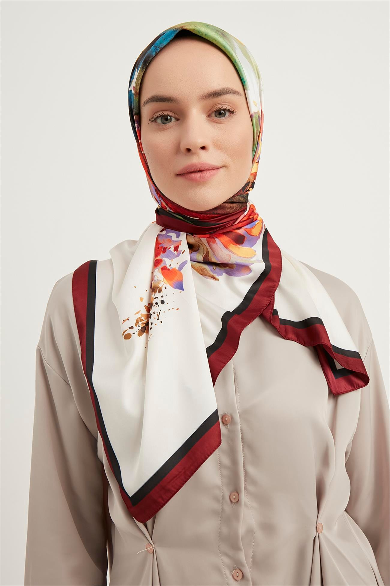 DiğerRAYON EŞARPKaraca Rayon Eşarp - BORDO/YEŞİL
