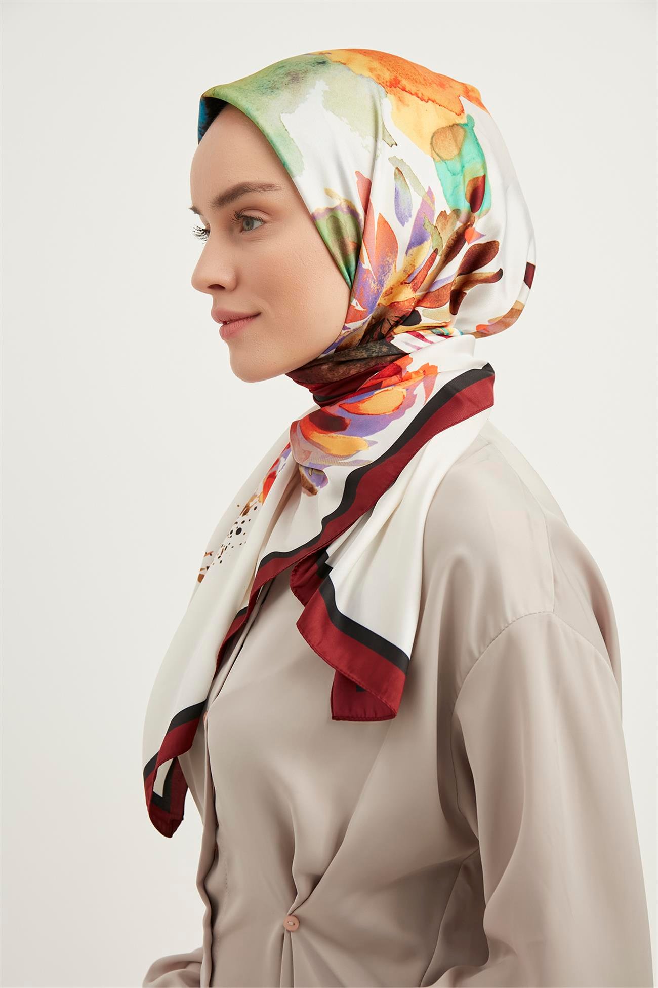 DiğerRAYON EŞARPKaraca Rayon Eşarp - BORDO/YEŞİL
