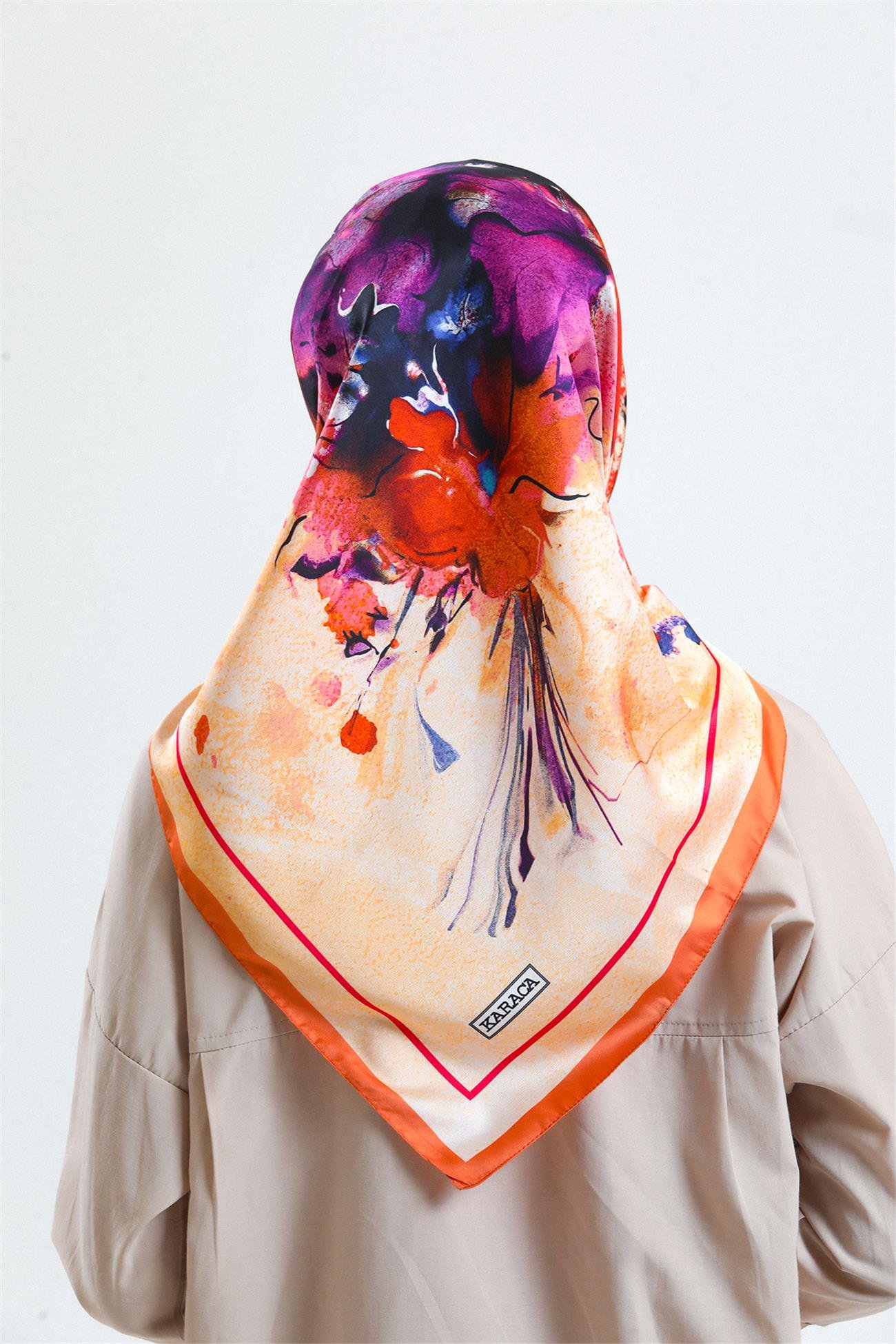 KARACARAYON EŞARPKaraca Rayon Eşarp - ORANGE/MOR