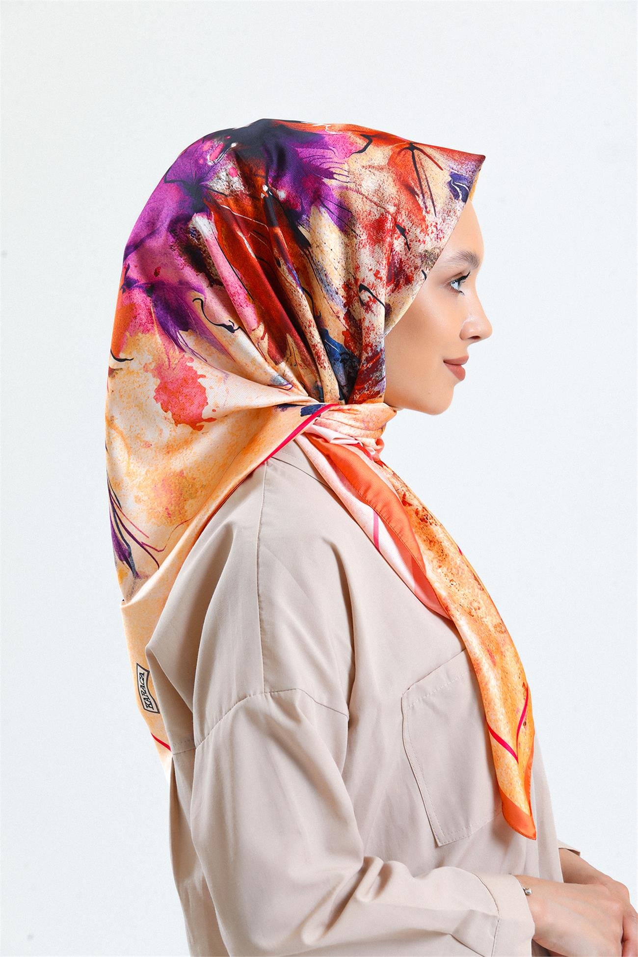 KARACARAYON EŞARPKaraca Rayon Eşarp - ORANGE/MOR