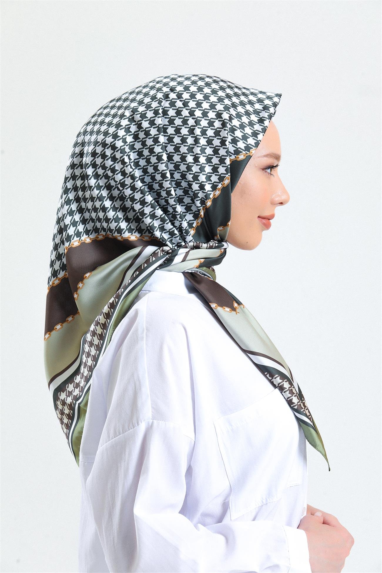 KARACARAYON EŞARPKaraca Rayon Eşarp - YEŞİL/KAHVE
