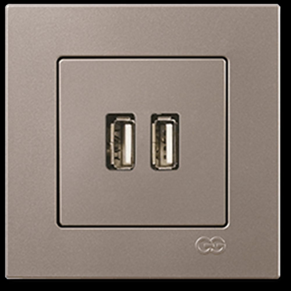 EQONA 2 ÇIKIŞLI USB ŞARJ PRİZİ, 5V, 2.1A, M.BEJ