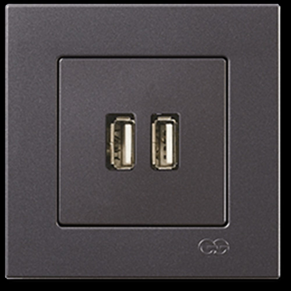 EQONA 2 ÇIKIŞLI USB ŞARJ PRİZİ, 5V, 2.1A, FÜME