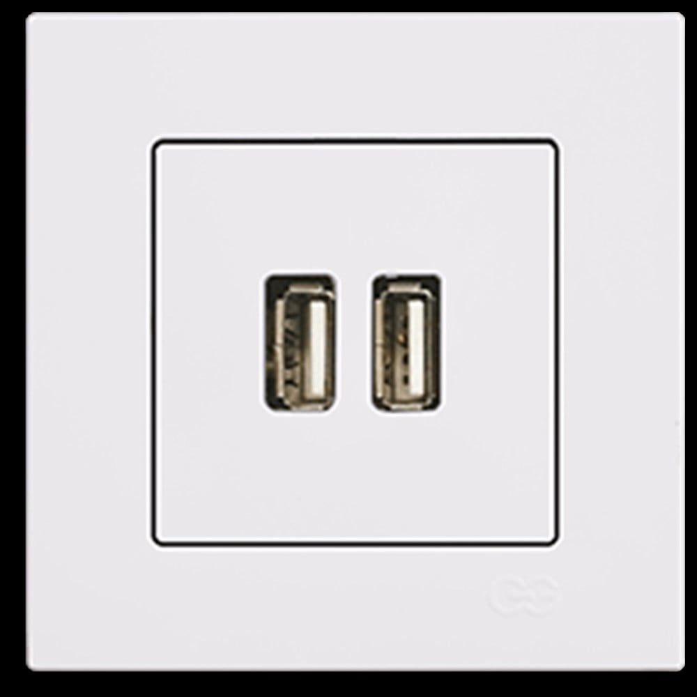 EQONA 2 ÇIKIŞLI USB ŞARJ PRİZİ, 5V, 2.1A, BEYAZ