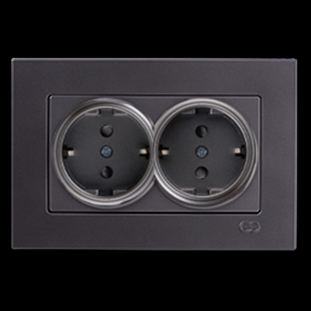 EQONA İKİLİ TOPRAKLI PRİZ, FÜME