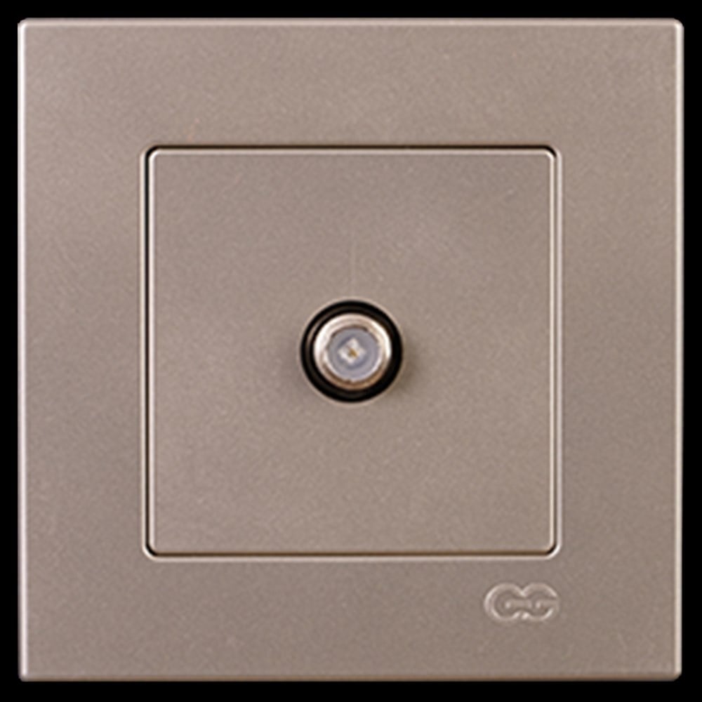 EQONA TEKLİ UYDU PRİZİ F KONNEKTÖRLÜ (GEÇİŞLİ-SONLU), M.BEJ