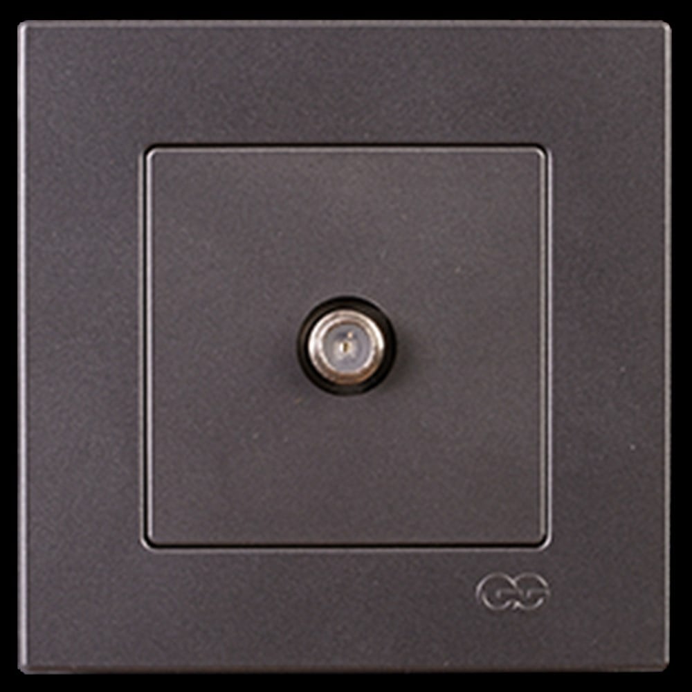 EQONA TEKLİ UYDU PRİZİ F KONNEKTÖRLÜ (GEÇİŞLİ-SONLU), FÜME