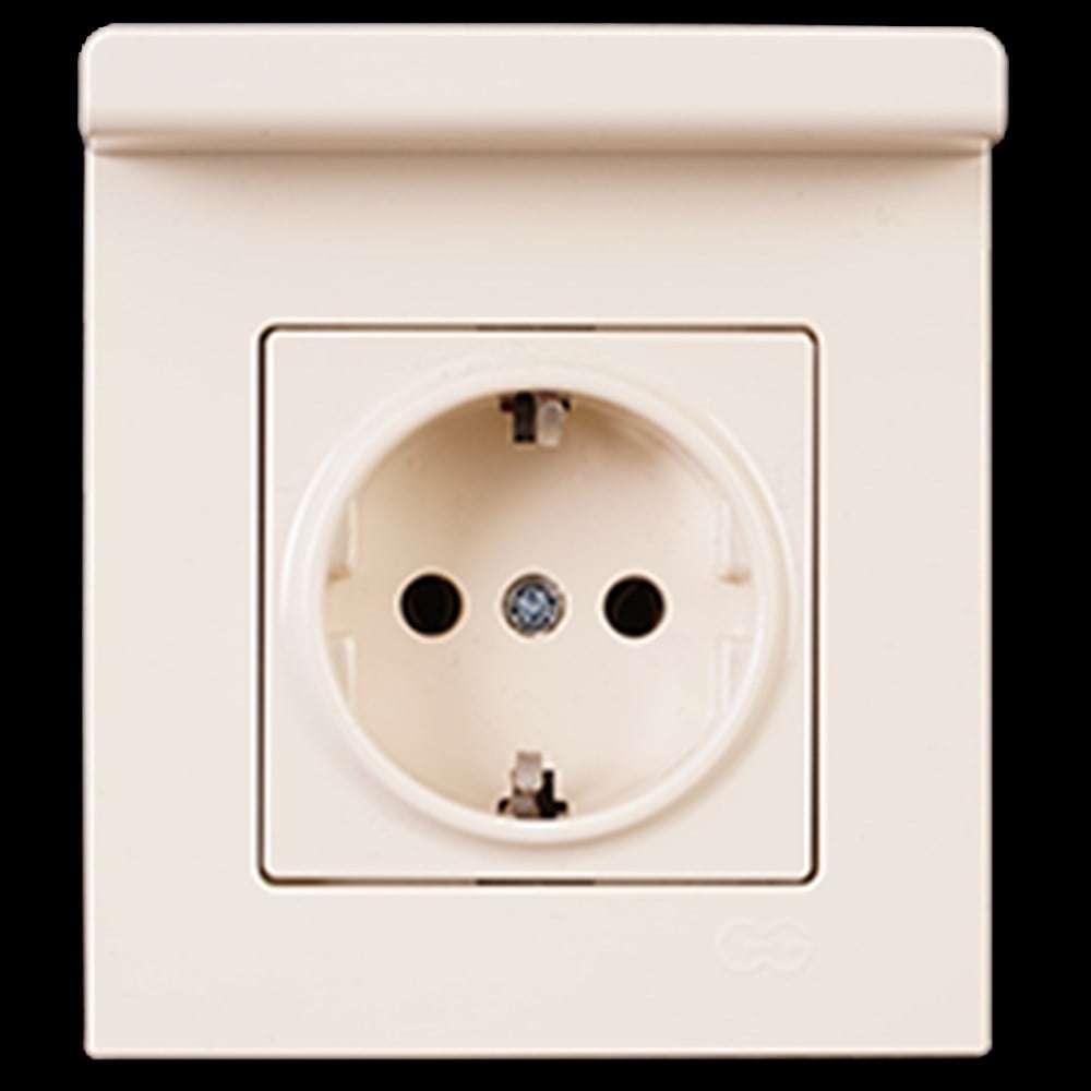 Günsan Eqona Pratik Eqona Pratik Telefon Tutucu Topraklı Priz, Krem