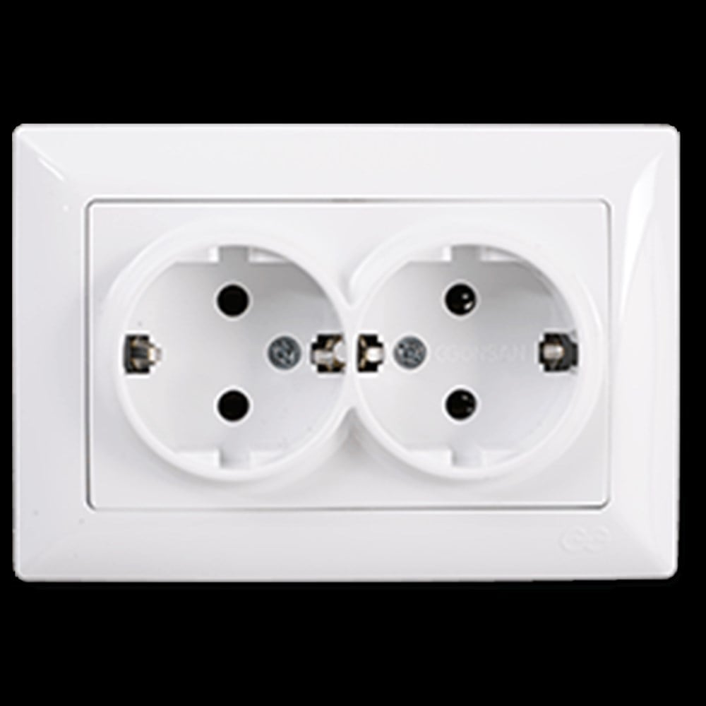 VİSAGE BEYAZ İKİLİ TOPRAKLI PRİZ ÇERÇEVELİ