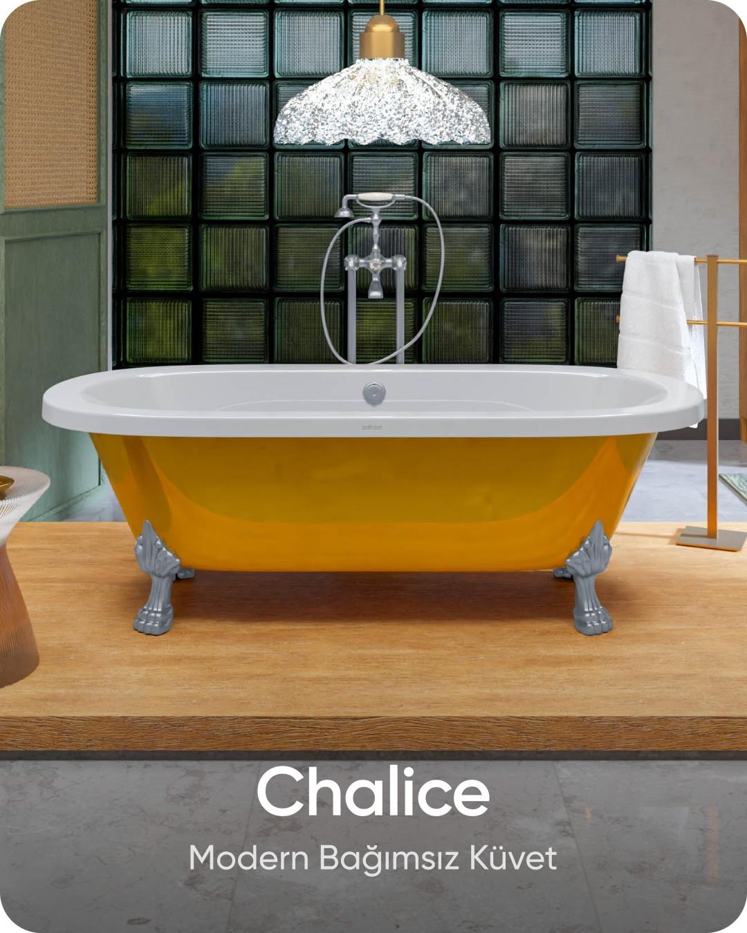 Chalice Mango Sarısı - Beyaz Aslan Ayaklı Bağımsız Küvet 180x80x65 cm