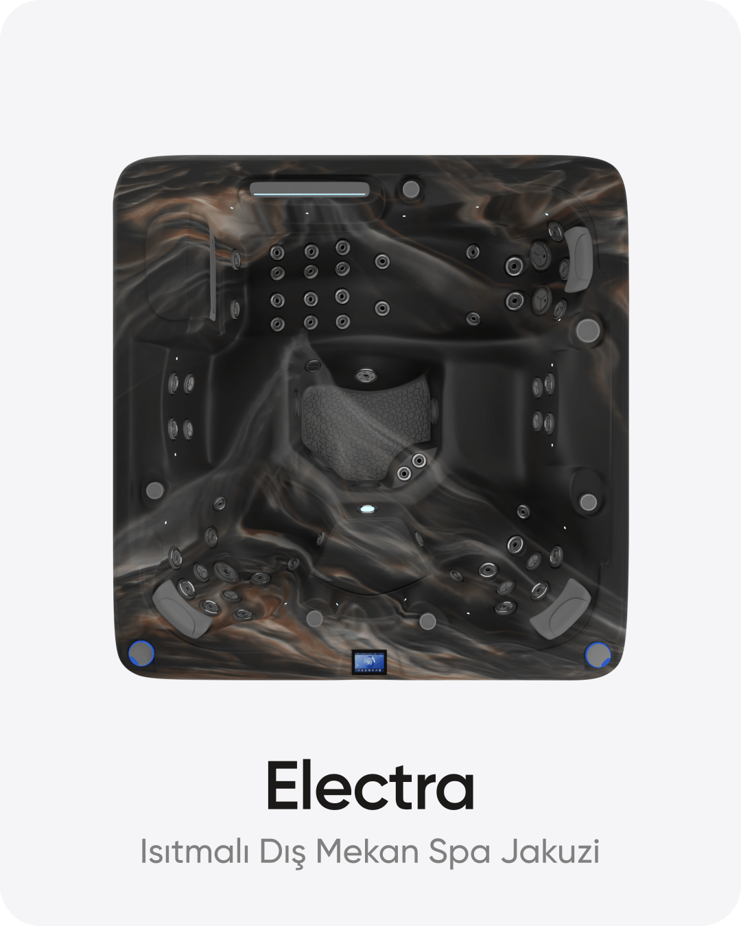 Electra 5 Kişilik Isıtmalı Dış Mekan Spa Jakuzi 220x220x93 cm Espresso
