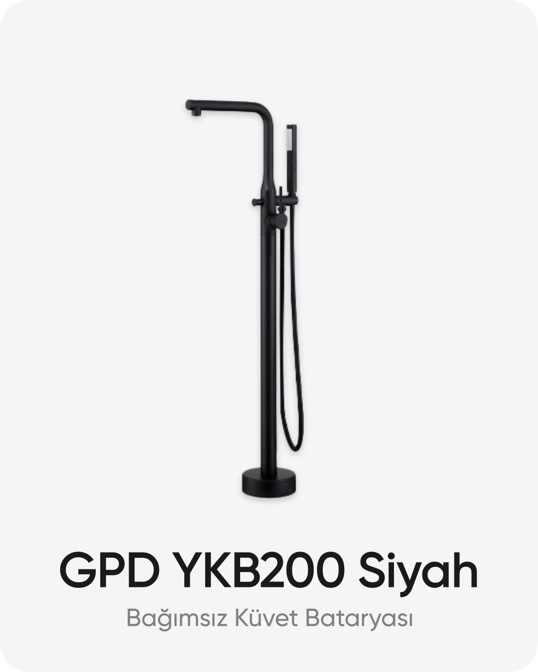 GPD YKB200 Siyah Ayaklı Bağımsız Küvet Bataryası