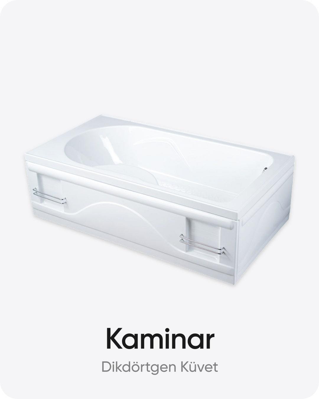 Kaminar Dikdörtgen Dökme Akrilik Küvet 160x85x52 cm