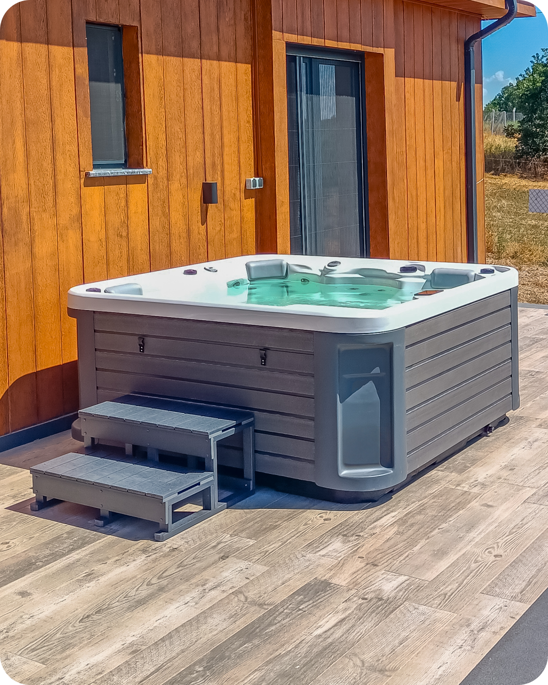 Spa Jakuzi Merdiveni Antrasit