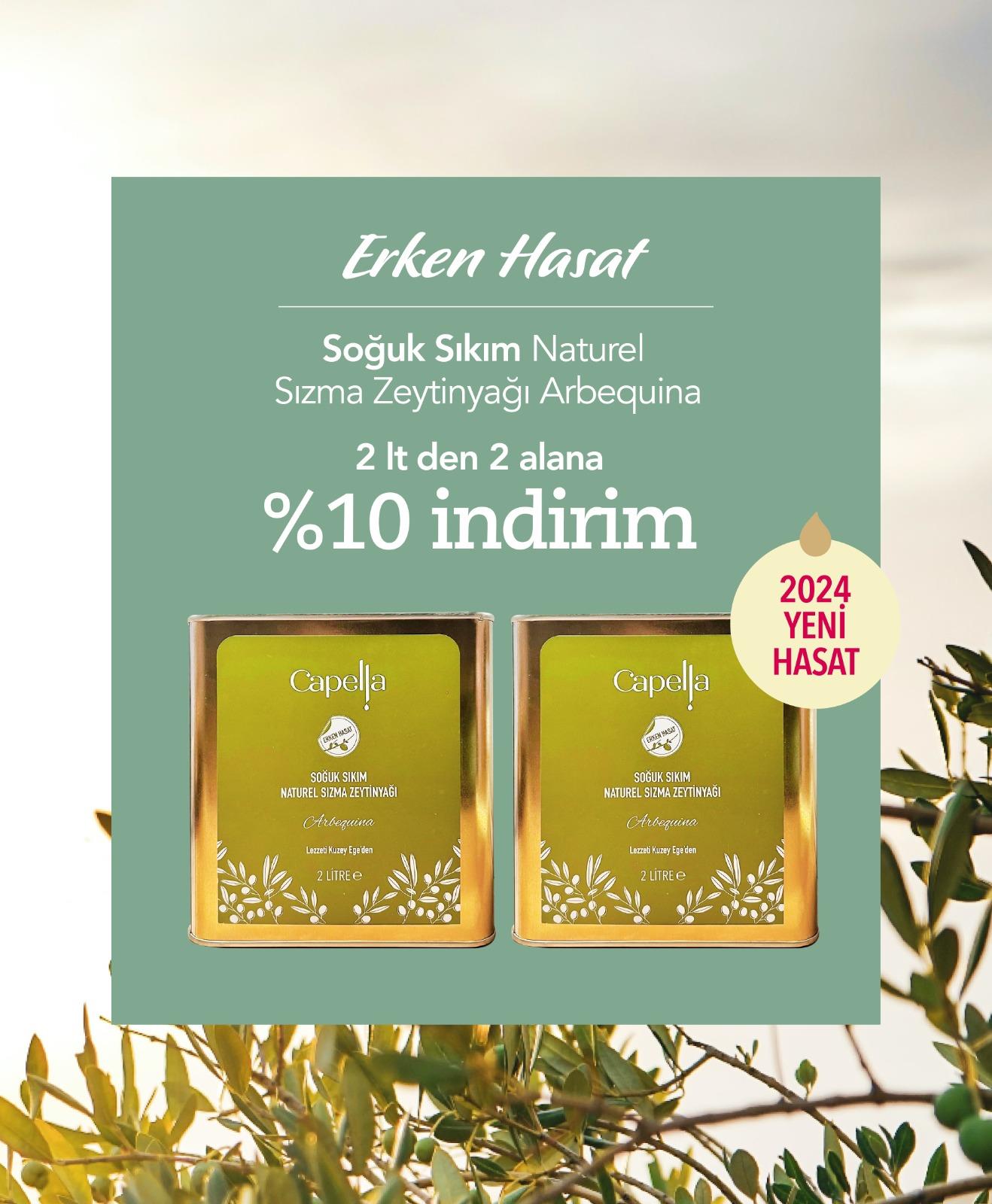 Erken Hasat Arbequina Zeytinyağı 2 lt x 2