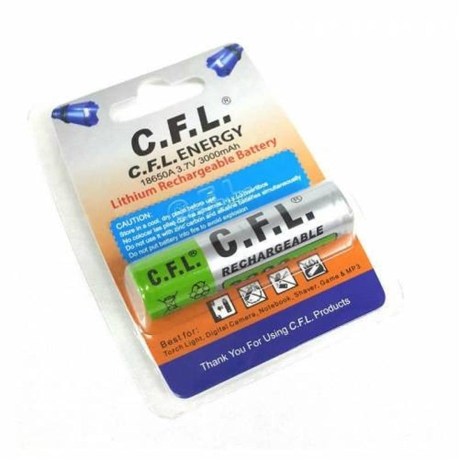 CFL 18650A Şarjlı Pil 3,7V 3000mA Başlıklı Lithium ion