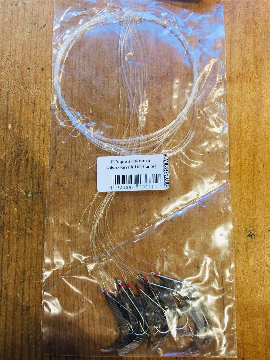 El Yapımı Uskumru Kolyoz Tüy Çapari (10 İğneli)