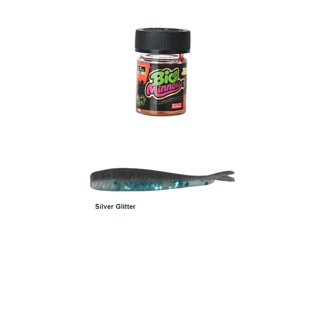 Fujin Bio Minnow 3.7cm Floating Sıvılı Kokulu LRF Silikonu Silver Glitter