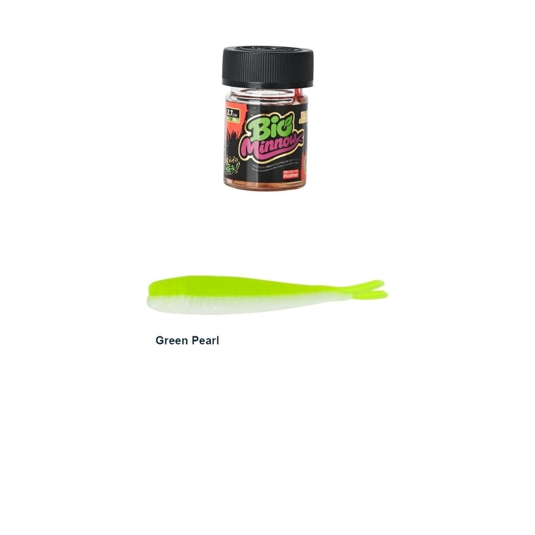 Fujin Bio Minnow 3.7cm Floating Sıvılı Kokulu LRF Silikonu UV Green Pearl