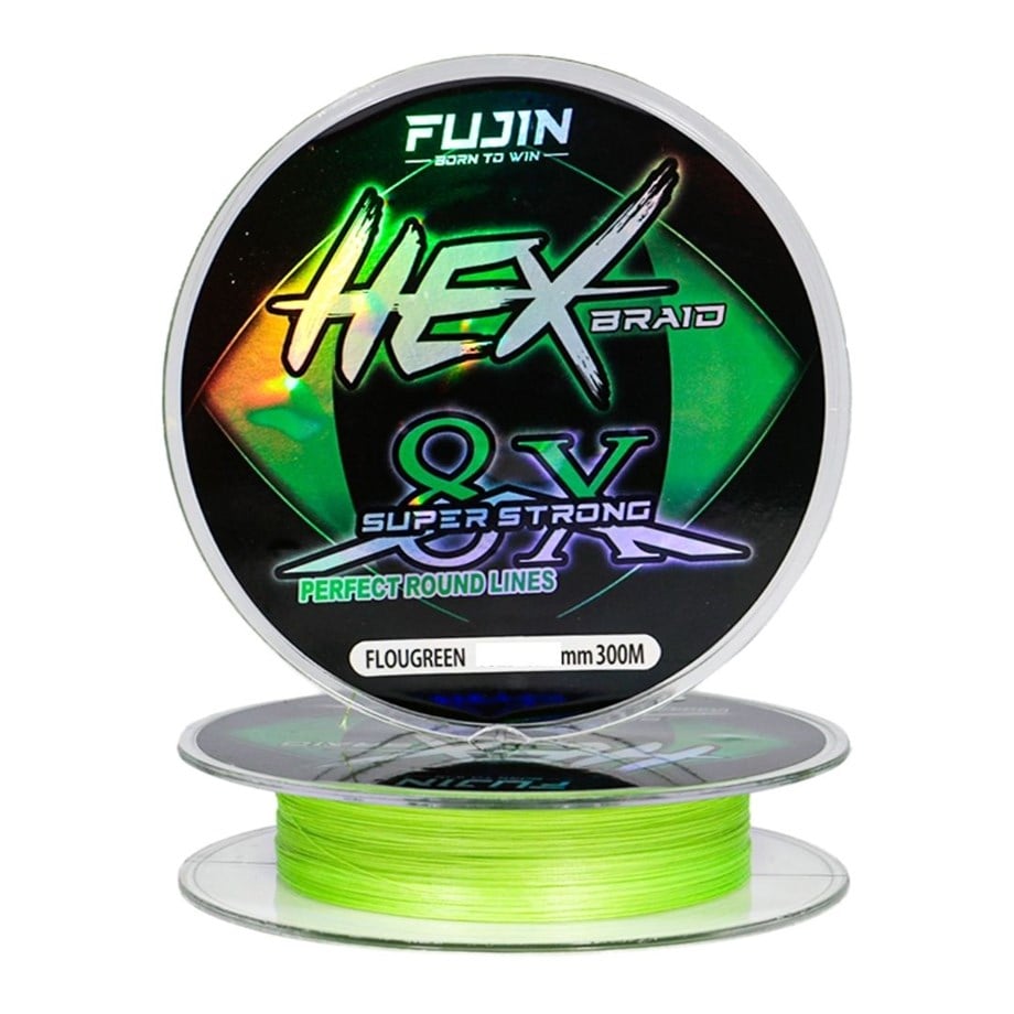 Fujin Hex Braid 8x 300mt Fluo Green PE İp Misina 0,16 mm