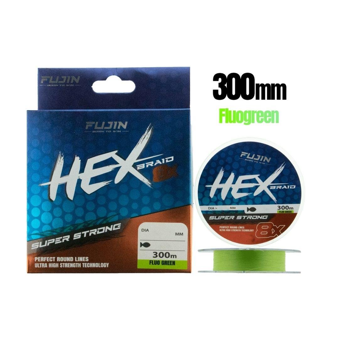 Fujin Hex Braid 8x 300mt Fluo Green PE İp Misina 0,12 mm