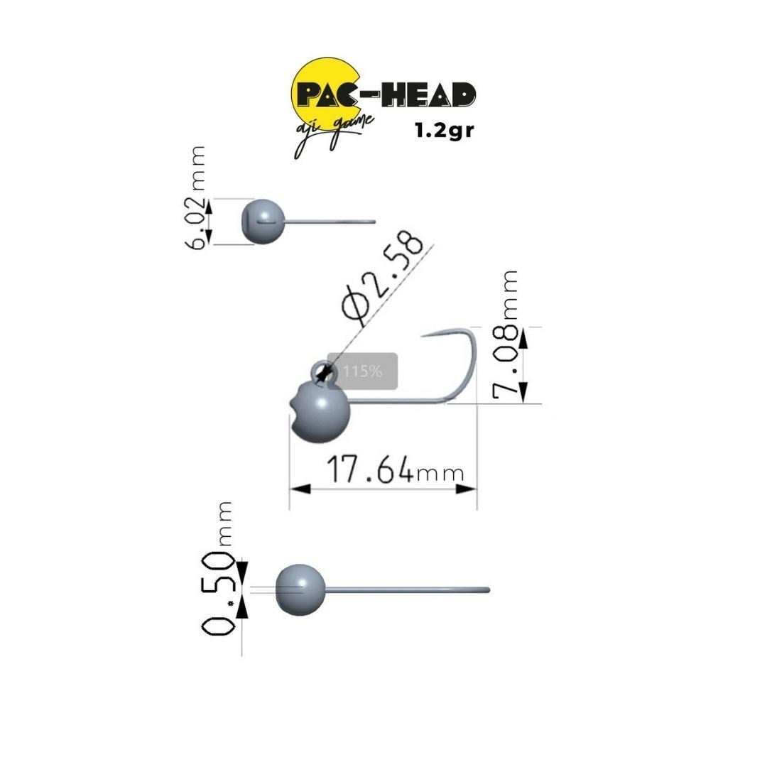 Fujin Pac-Head 10no Aji Game Jighead 1.2gr