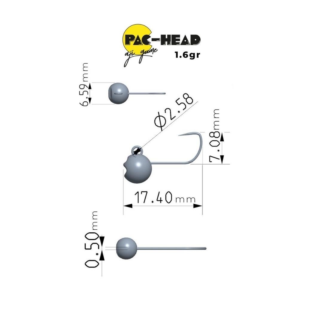 Fujin Pac-Head 10no Aji Game Jighead 1.6gr