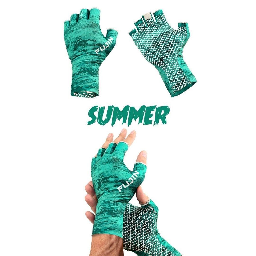 Fujin Pro Angler Summer Gloves Green L/XL