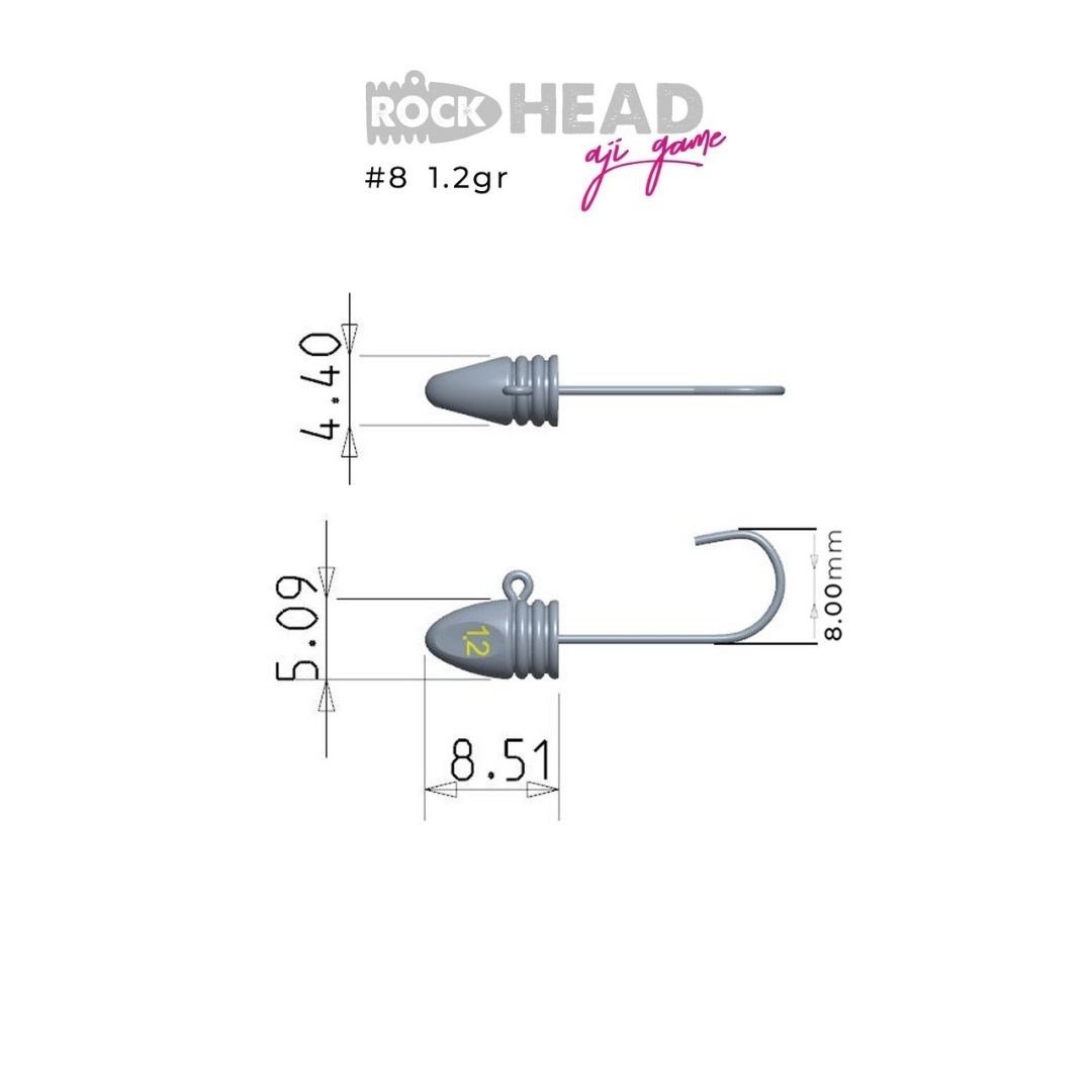 Fujin Rock-Head 8no Aji Game Jighead 1.2gr